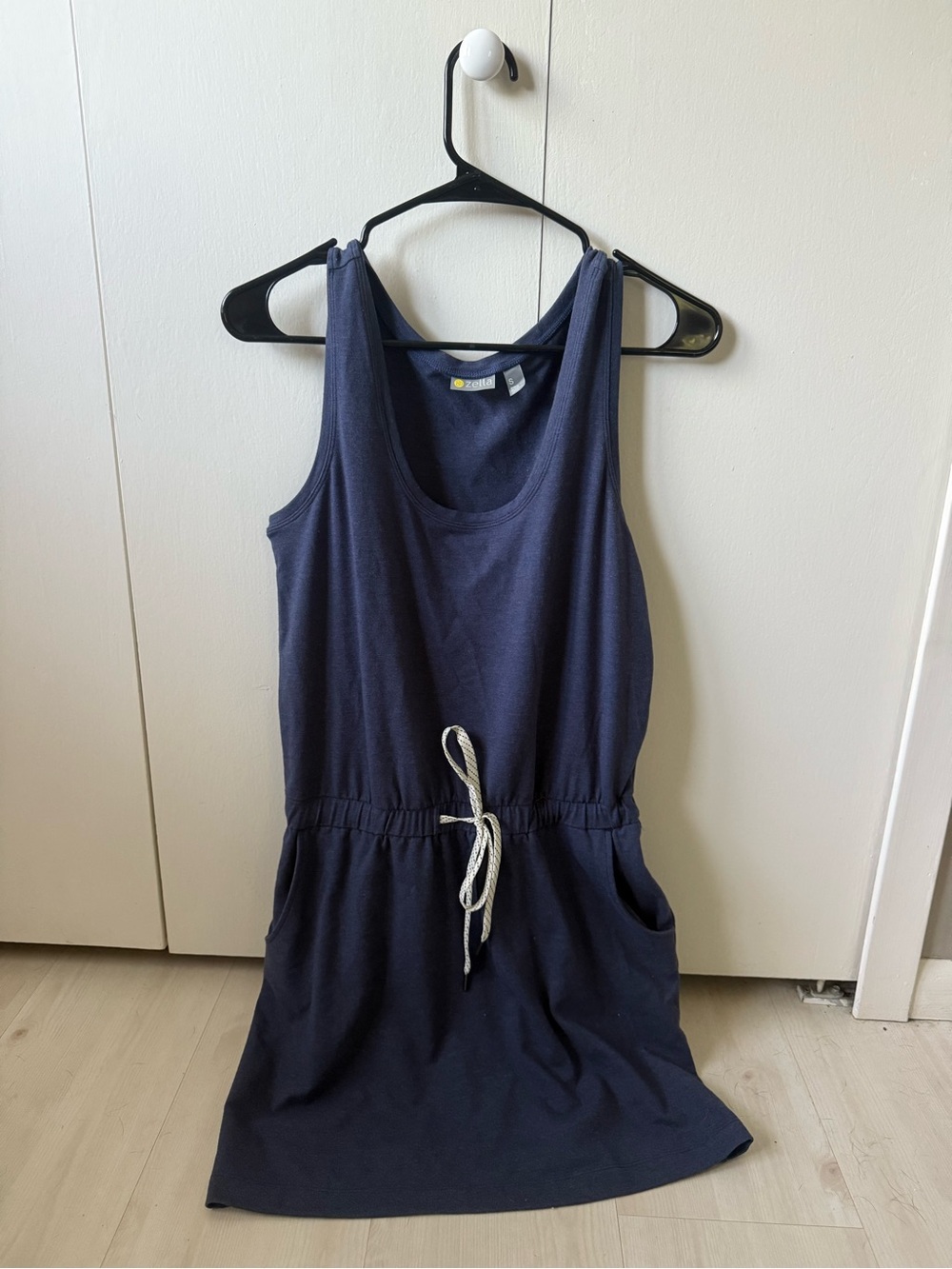 NWT Zella Navy Drawstring Tank Mini Dress